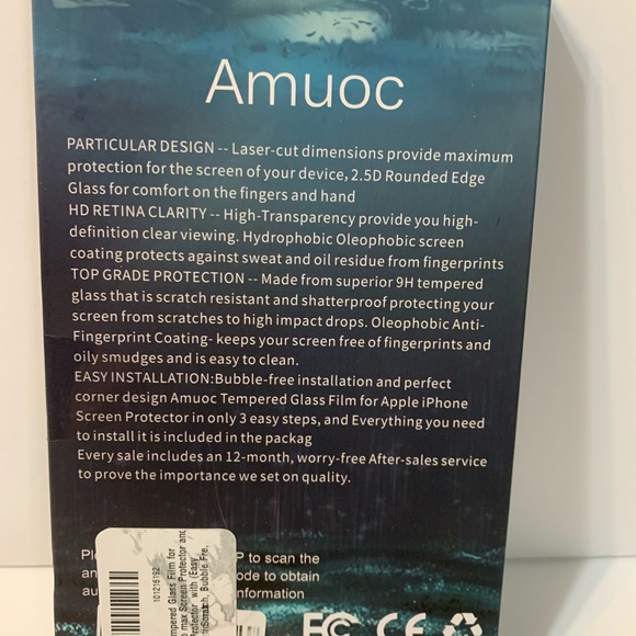 3 pack New Amuoc Tempered Glass Screen Protector for iPhone 12 Pro Max - Picture 2 of 4